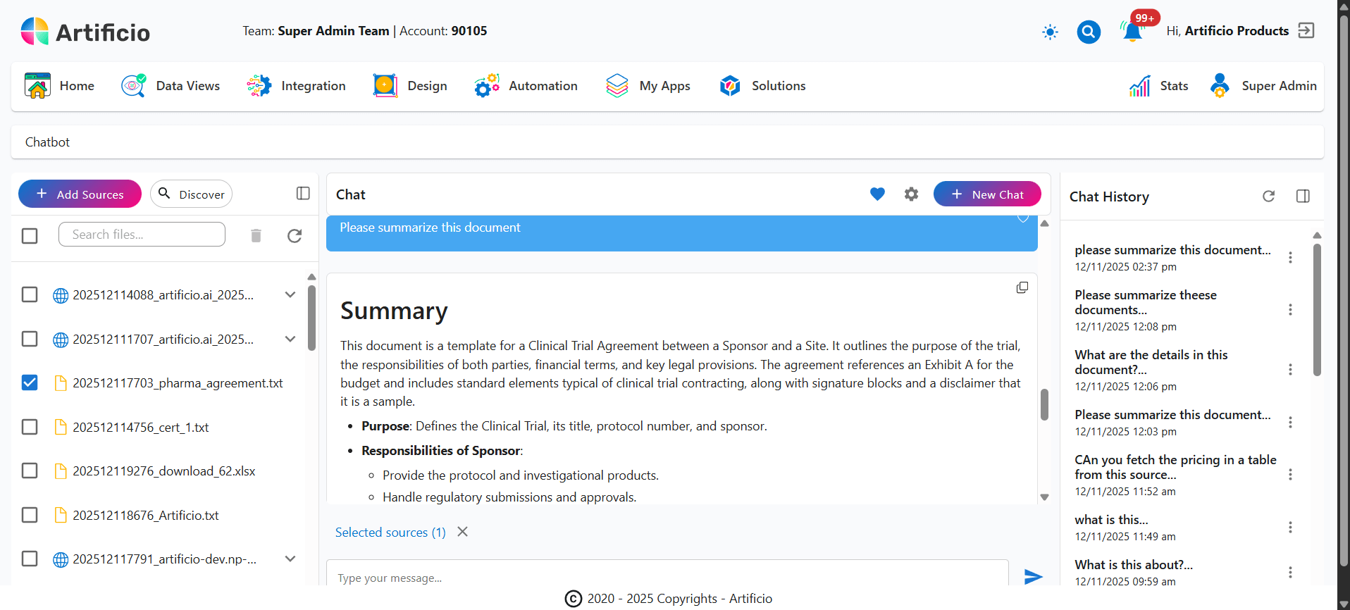 Intelligent Chat Interface Intelligent Chat Interface